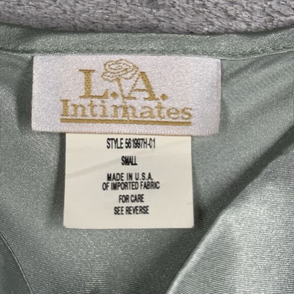 LA‎ Intimates Dress Womens Small Shimmer Blue Babydoll Chemise Lingerie Vintage - Picture 6 of 9